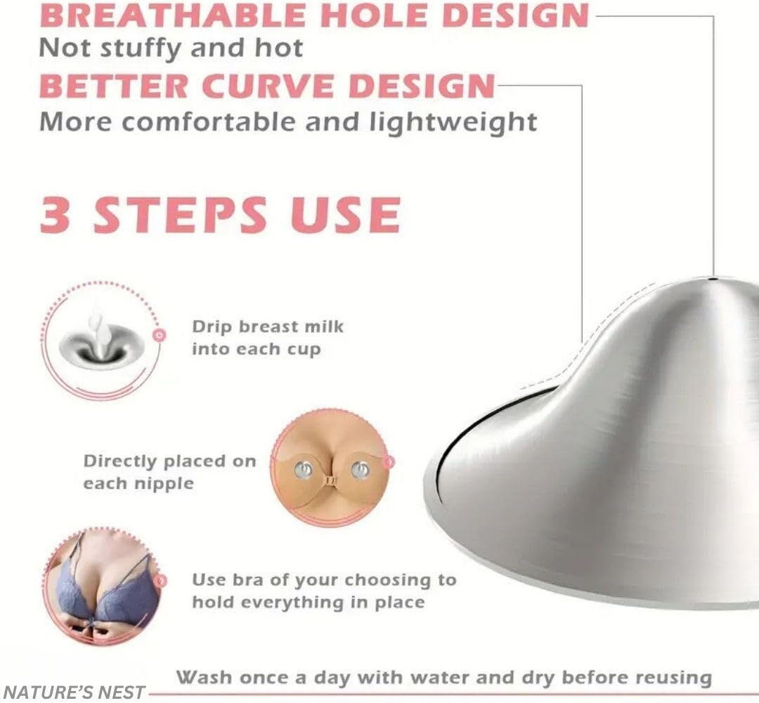 Nature's Nest Silver Nursing cups