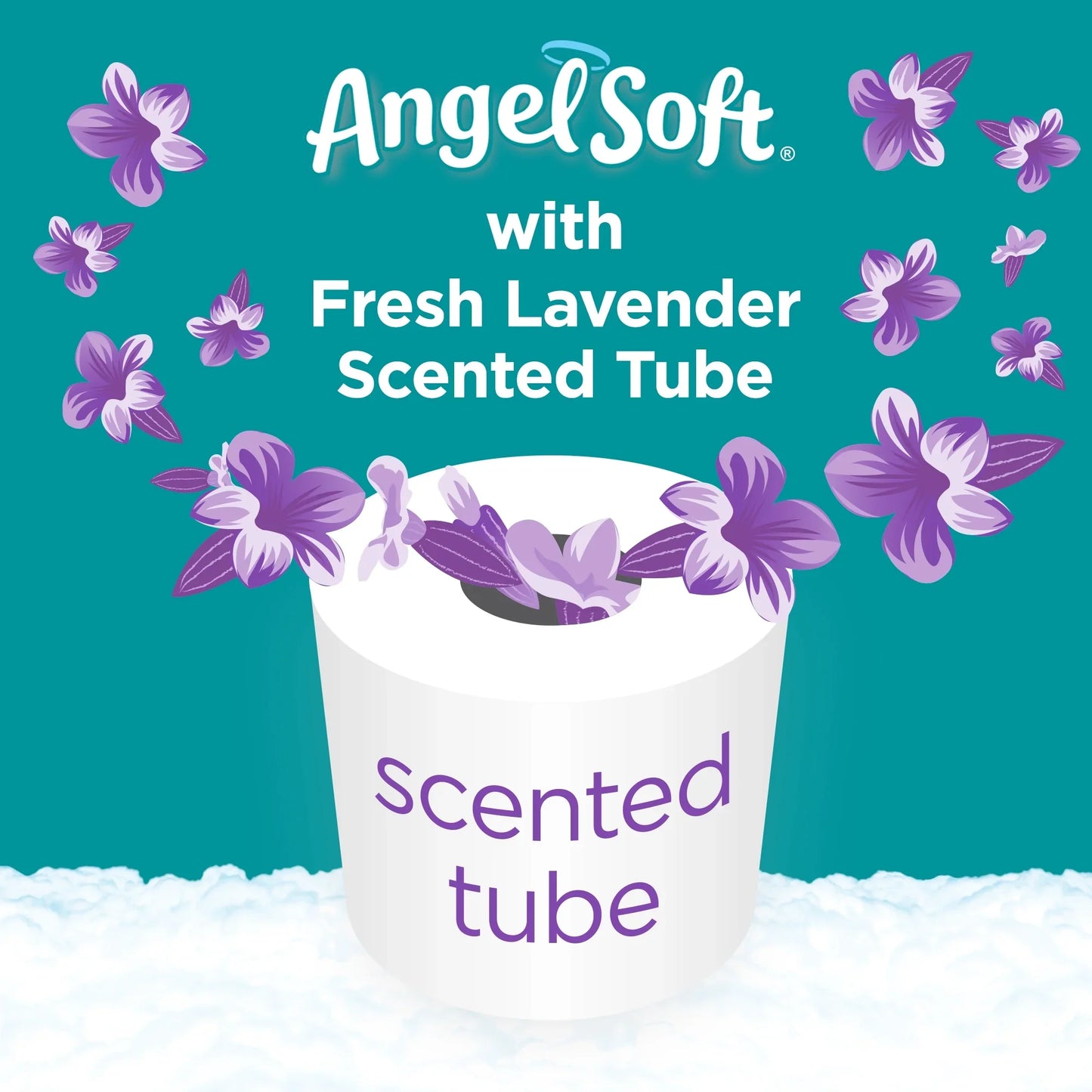 Angel Soft Toilet Paper, Lavender, 9 Mega Rolls (= 36 Regular Rolls)