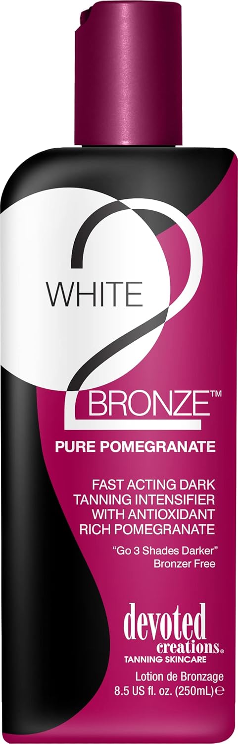 "Devoted Creation  White 2 Bronze™ Pure Pomegranate Fast Acting Dark Tanning Intensifier"