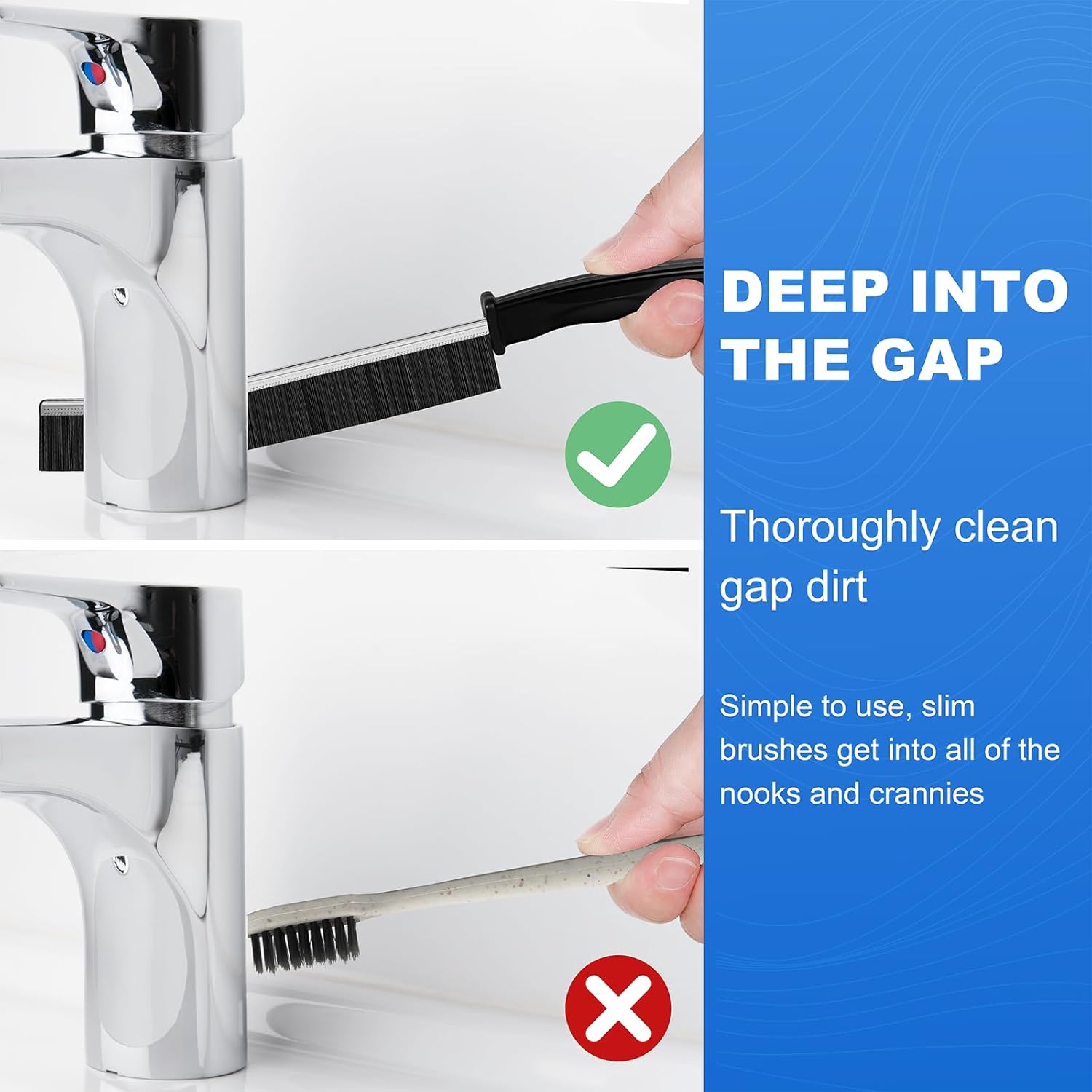 Crevice Cleaning Brush Set – 3 Pcs