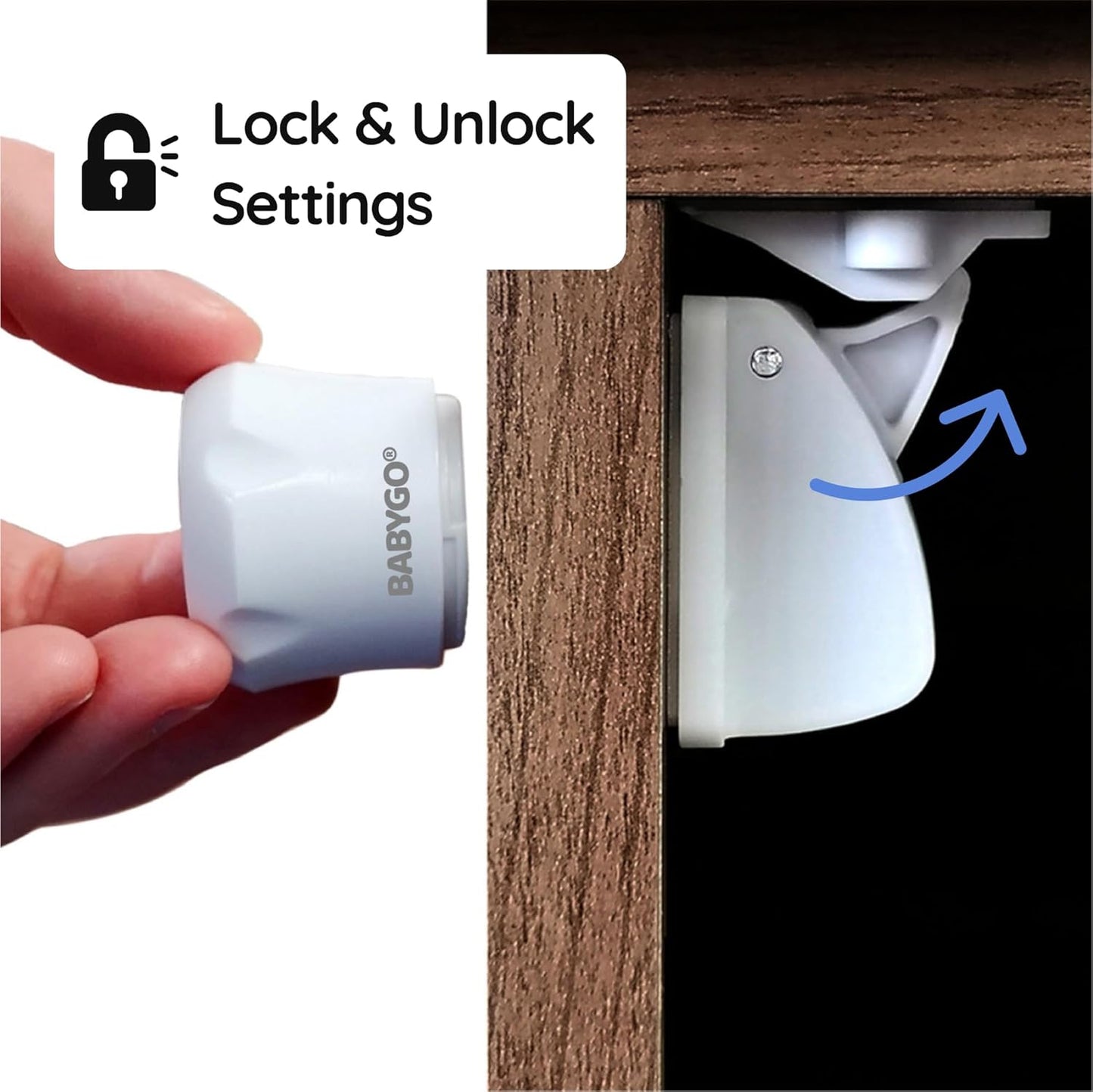 Magnetic Child Safety Cupboard Locks – Baby Proofing Set