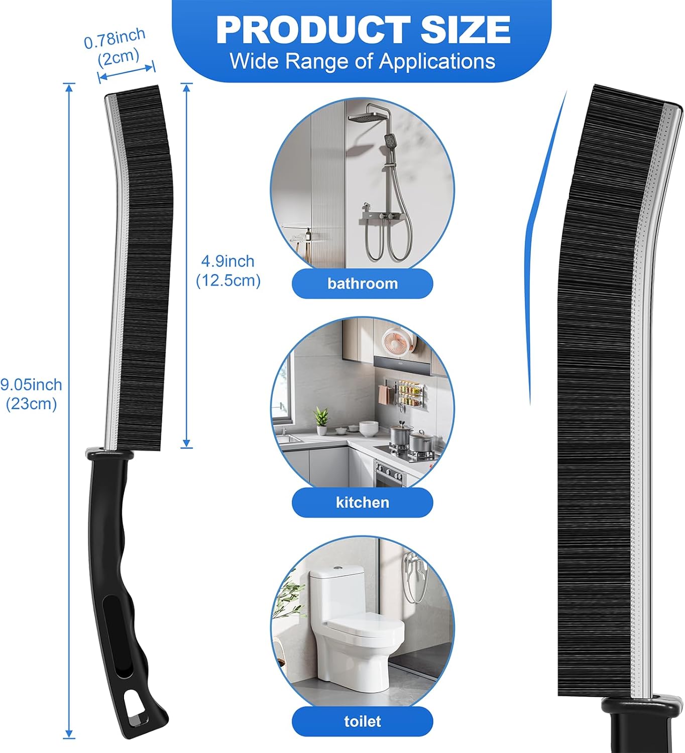 Crevice Cleaning Brush Set – 3 Pcs