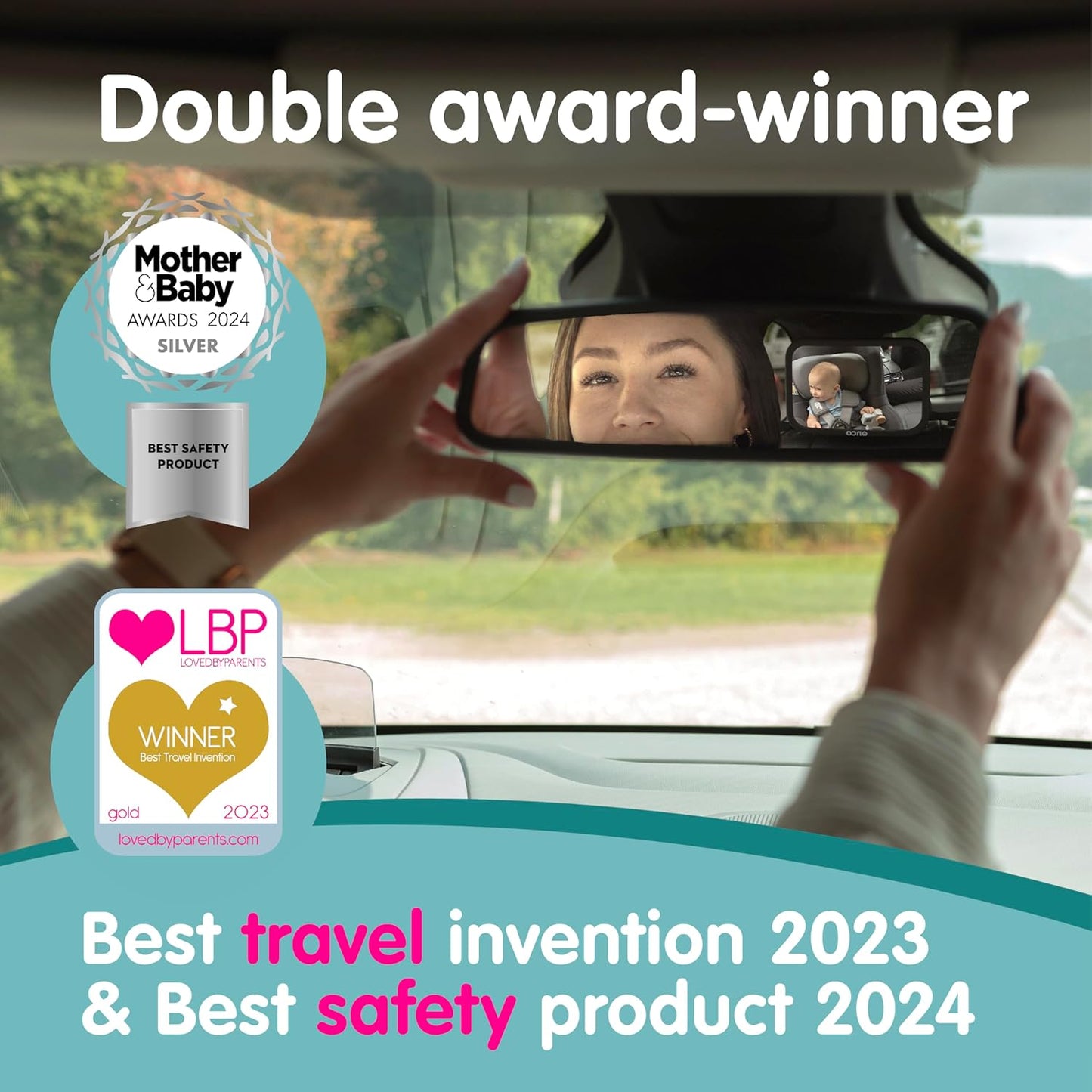 Baby Car Mirror for Back Seat – 2025 Safest Triangle Hook Clip
