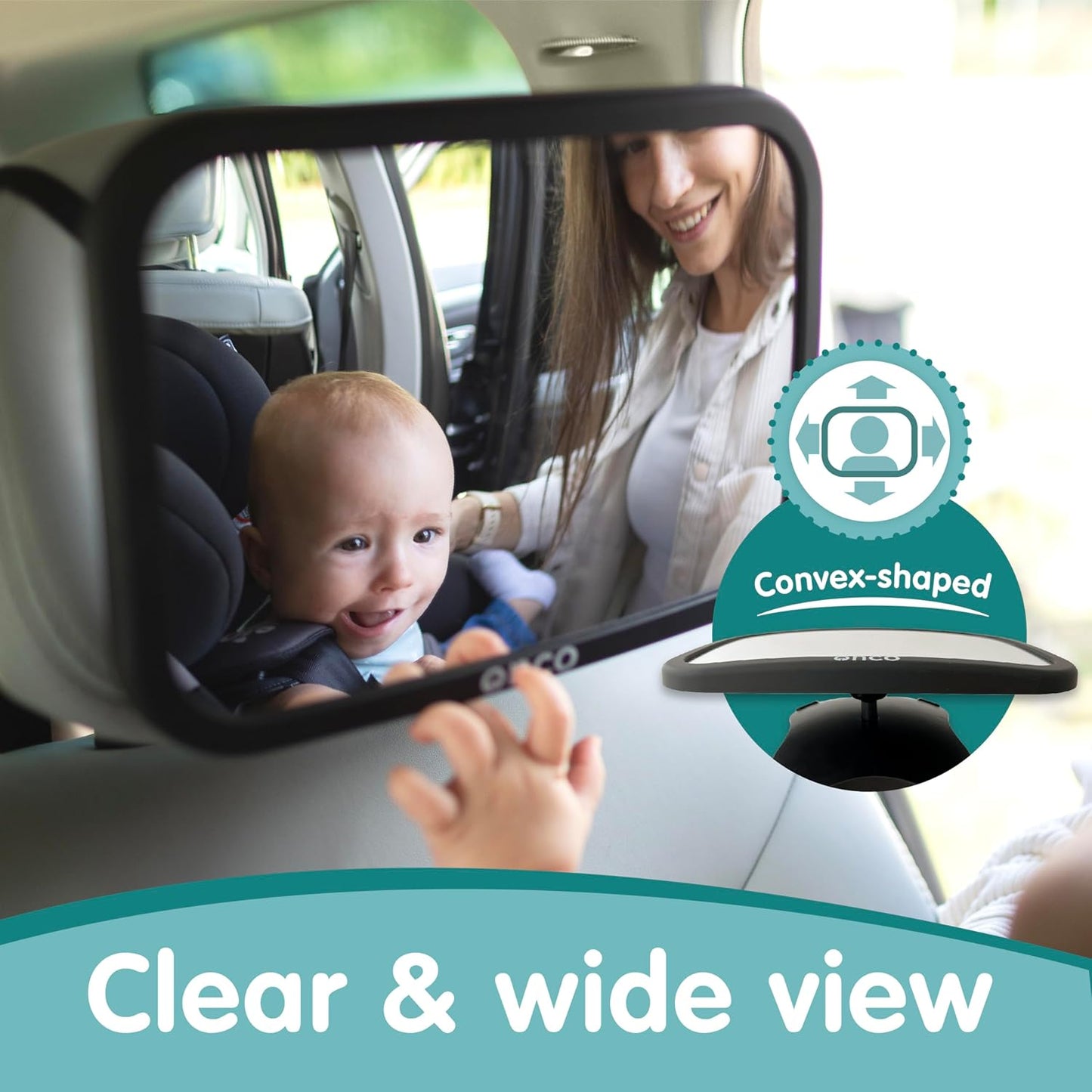 Baby Car Mirror for Back Seat – 2025 Safest Triangle Hook Clip