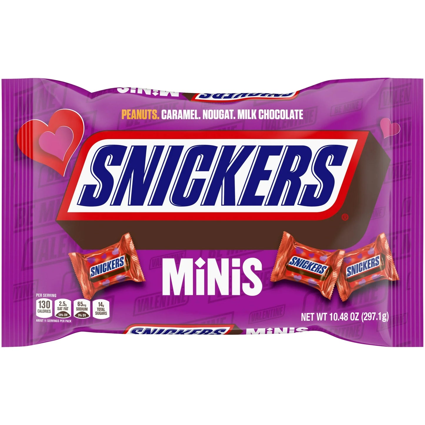 Snickers Minis Candy Valentine’s Day Chocolate Bars Individually Wrapped – 10.48 oz Bag